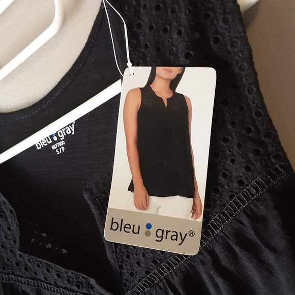 🌞 Bleu Gray New with Tags Cotton Modal Black Sleeveless Top Size Small - Picture 11 of 13